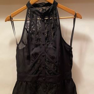 Bebe. Super sexy black lace detailed top.